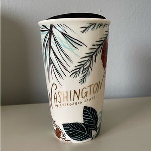 New Starbucks Washington Local Collection Double Wall Ceramic Traveler Mug 12 oz
